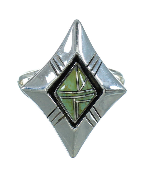 Sterling Silver And Turquoise Inlay Southwest Ring Size 5-1/2 WX80022